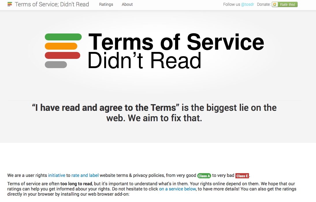 Open Law Lab - Terms of Service Didnt Read