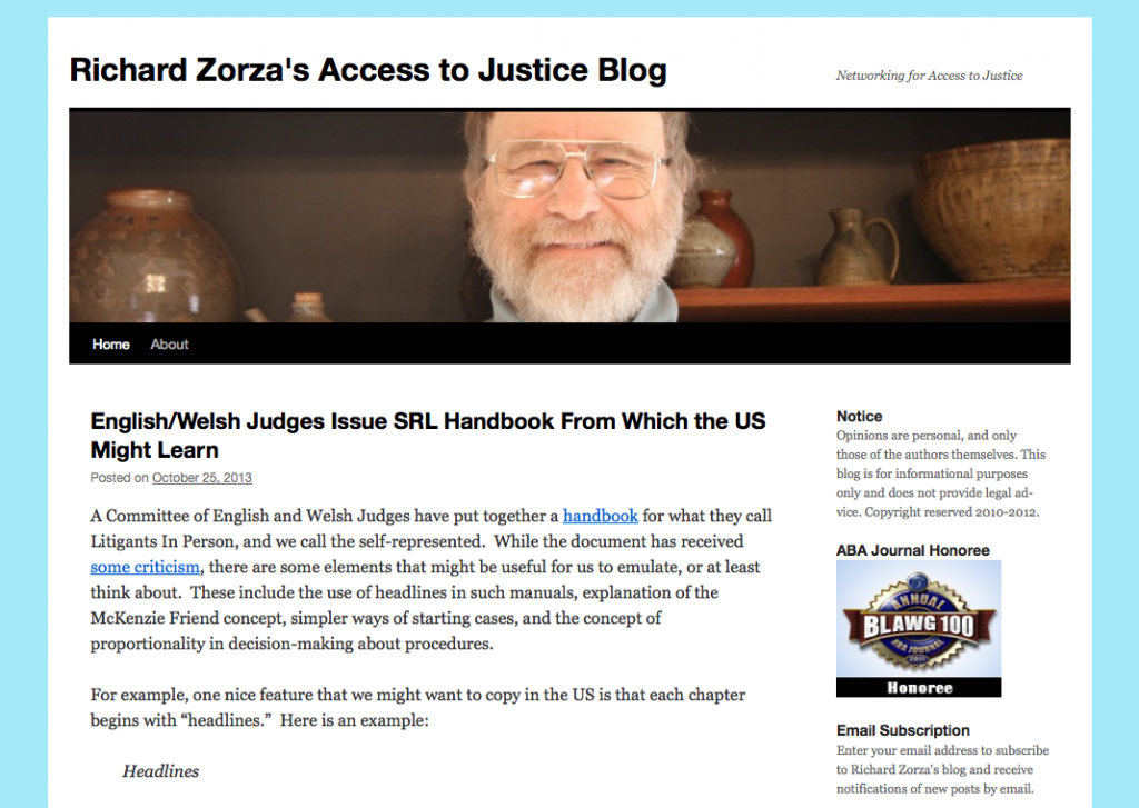 Richard Zorza's Access to Justice blog