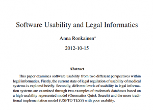 Program for Legal Tech and Design - Software Usability and Legal Informatics