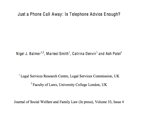 Legal Tech Design - Is PHone Advice enough for legal services?