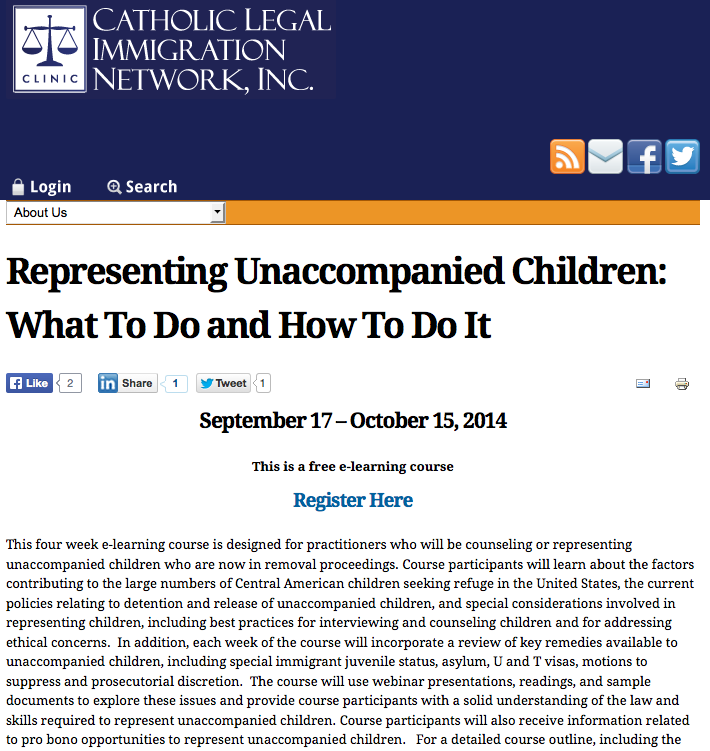 CLINIC - online training to represent unaccompanied children