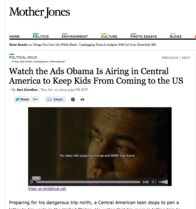 Mother Jones - watch the psas obama shows in the US