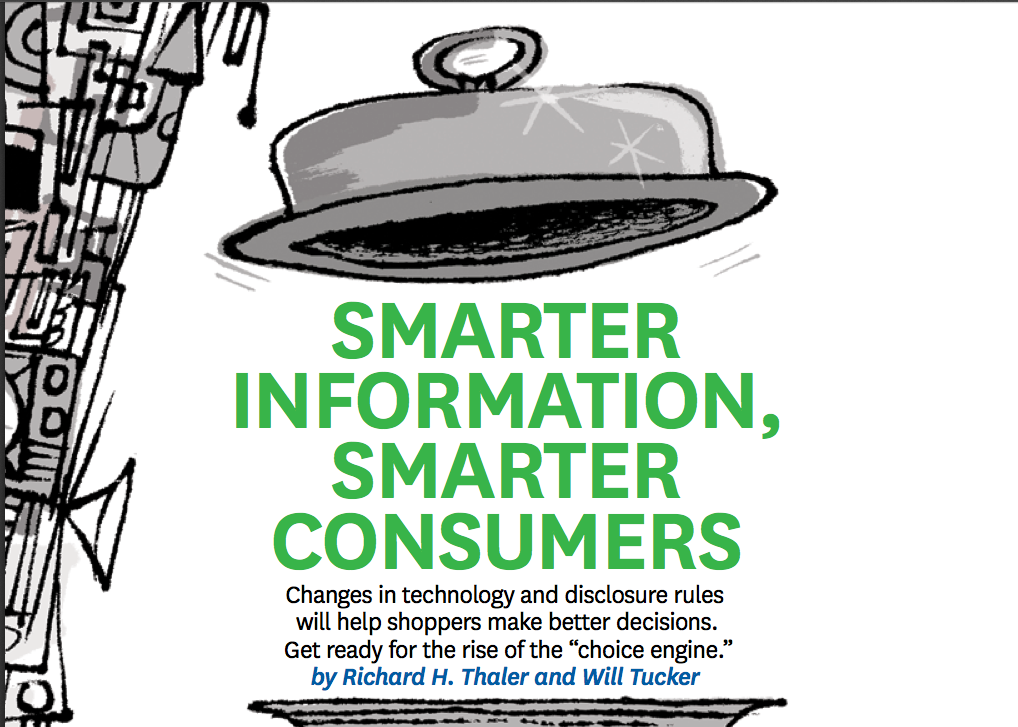 Smarter Information Smarter Consumers - Richard THaler choice engine